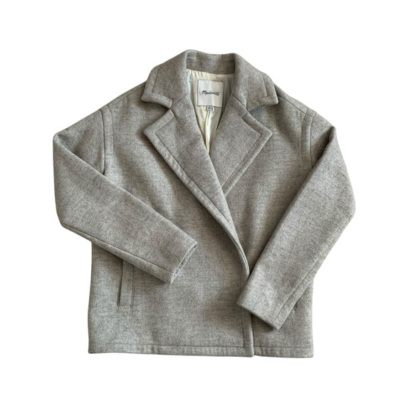 Madewell Short Swing Wool Jacket Stone Gray F3992 XS - Picture 8 of 12